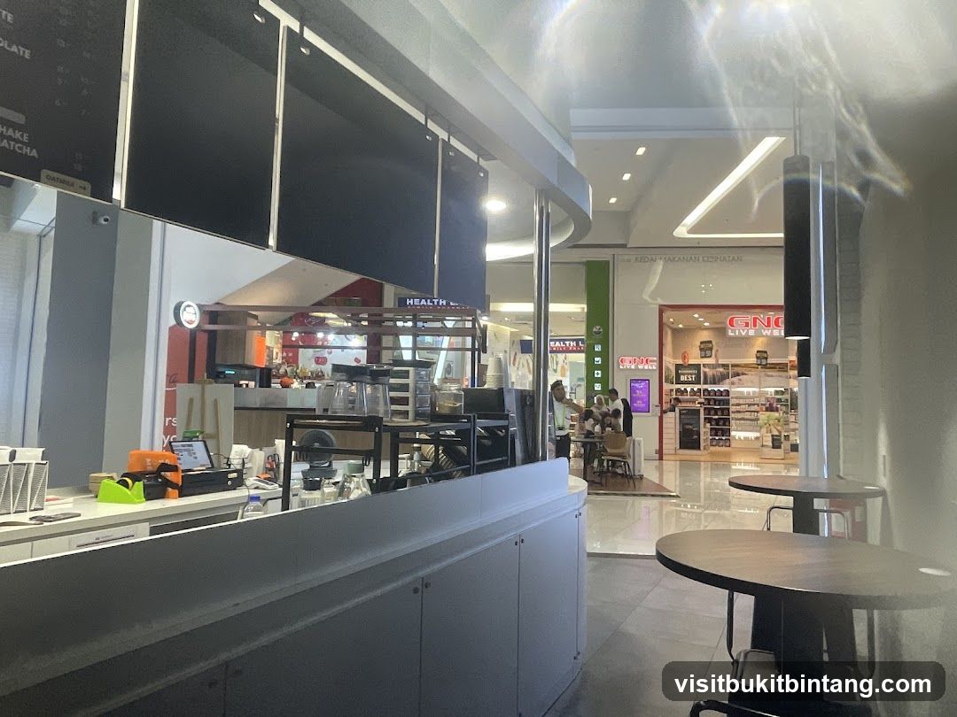 Cafe Interior with Mall View