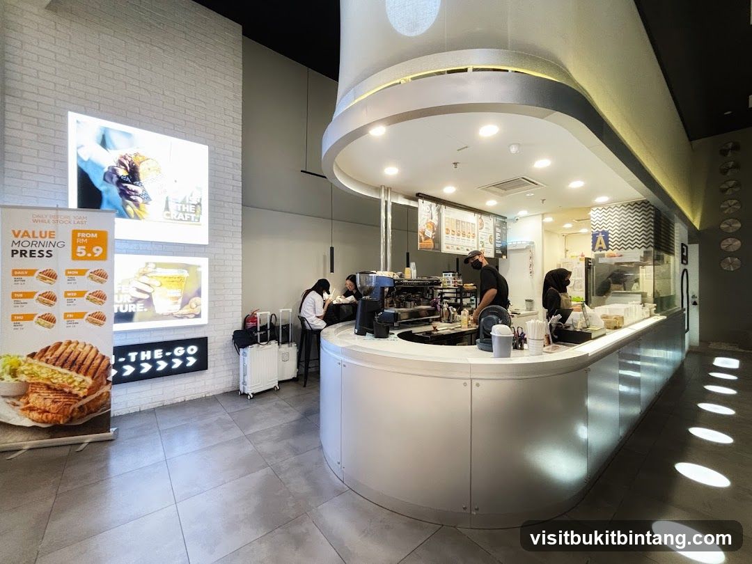 Cafe Interior with Counter and Menu Display