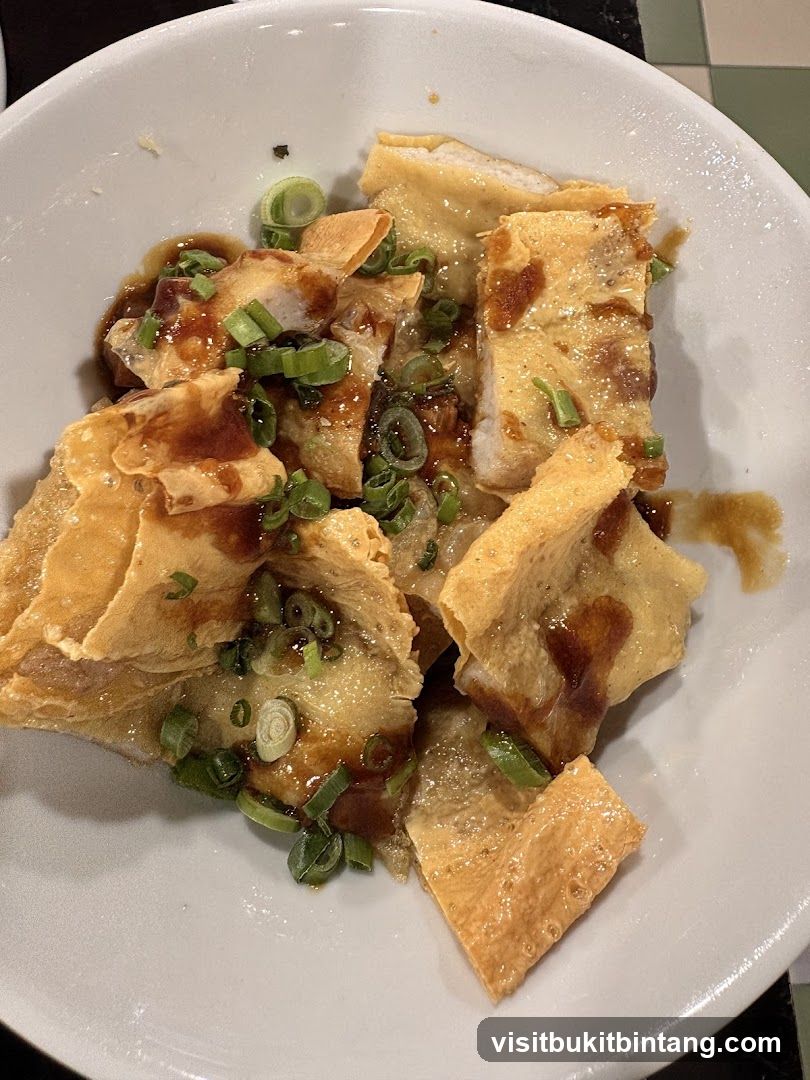Fried Tofu Skin with Sauce and Scallions