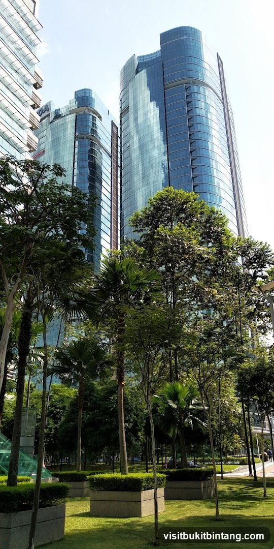 Modern Skyscrapers and Greenery