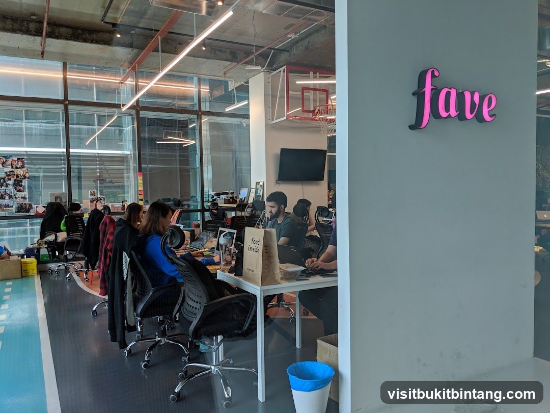 Office Interior with "fave" Signage