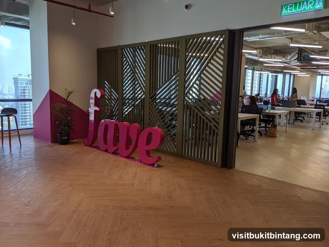 Office Interior with "fave" Signage