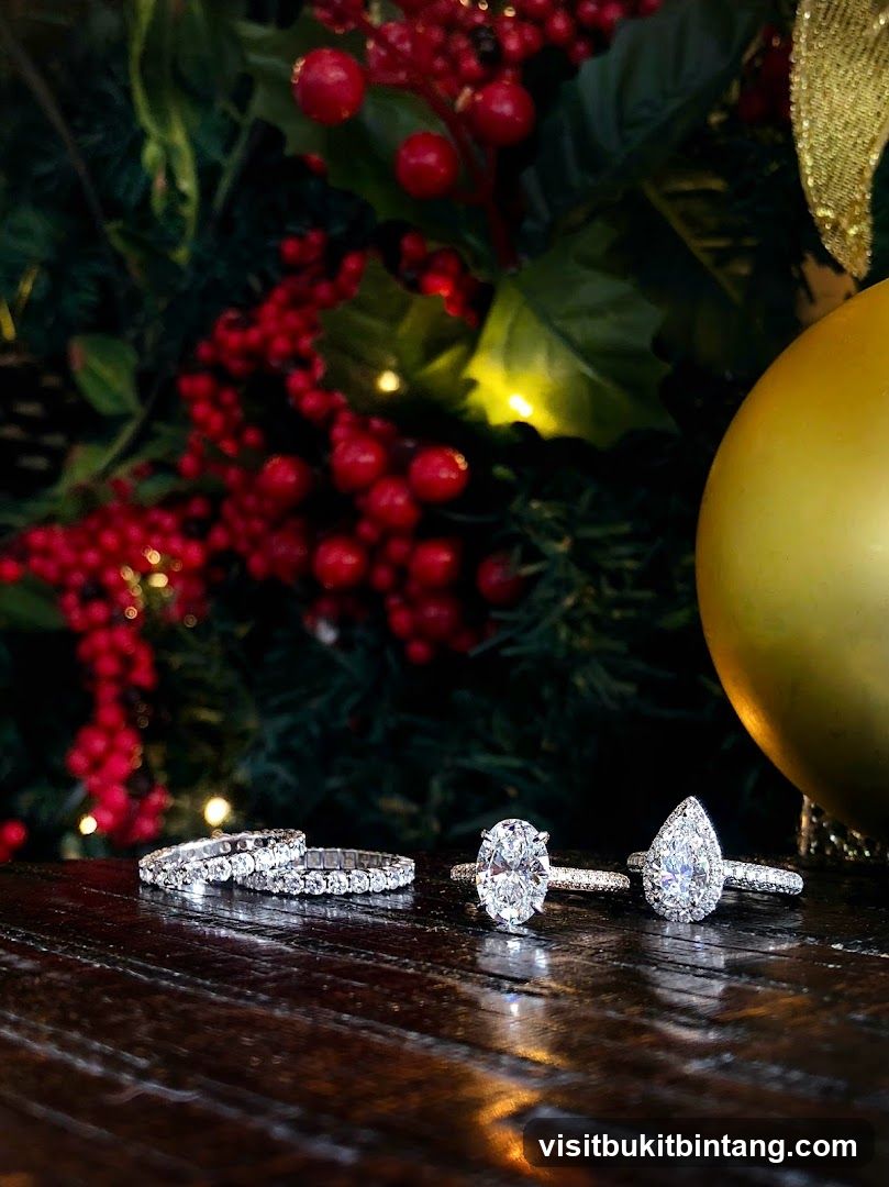 Diamond Rings with Christmas Decorations