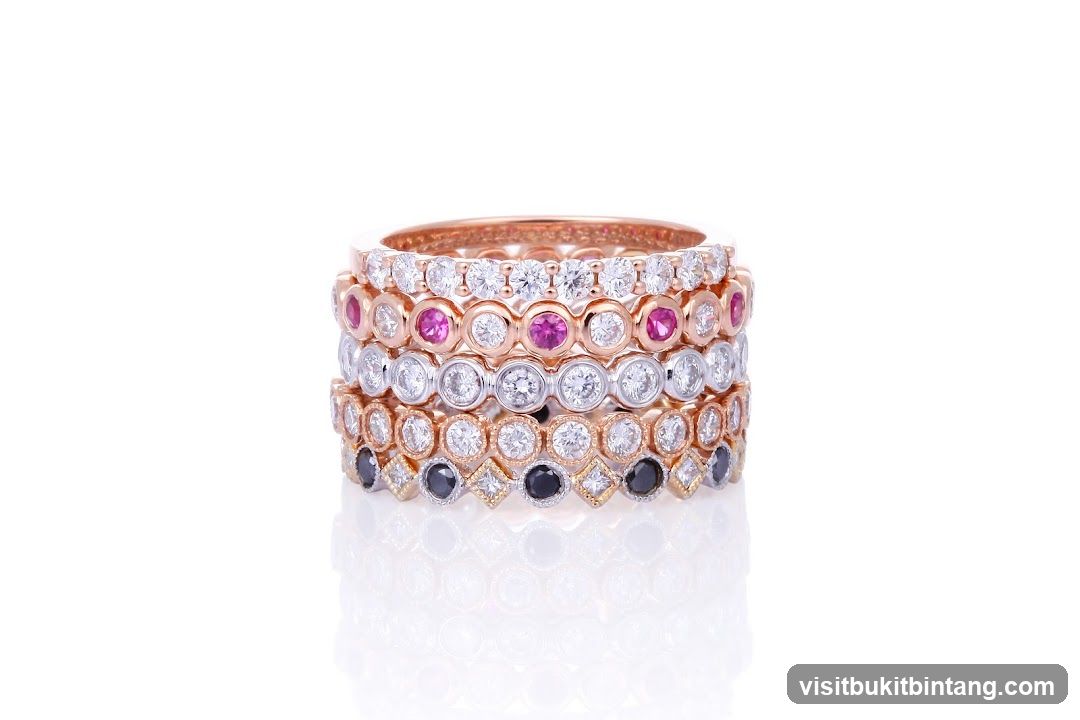 Stack of Gemstone Rings