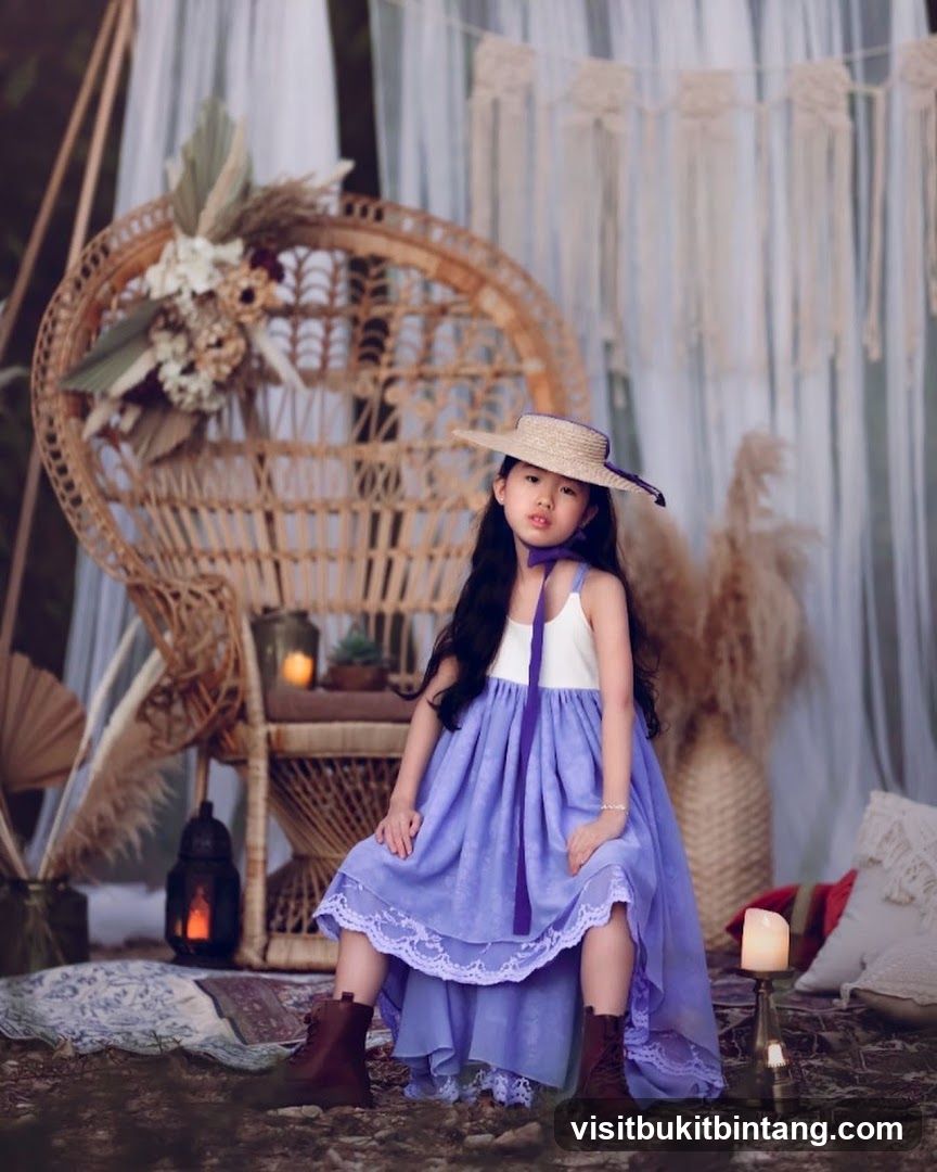 Bohemian-themed portrait of a young girl