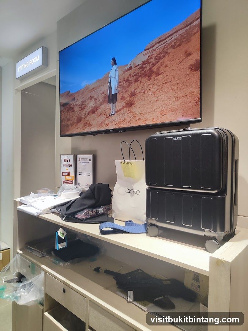 Retail Display with Luggage and Clothing