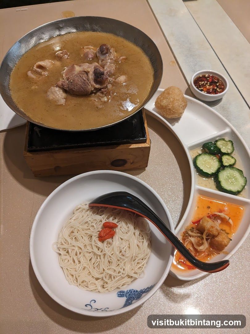 Pork Rib Soup with Noodles and Sides