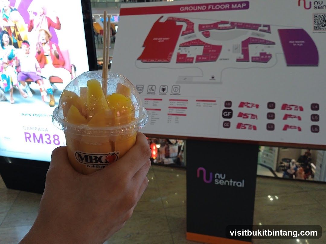 Fruit cup and mall map