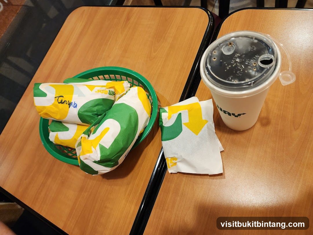 Subway Sandwiches and Drink