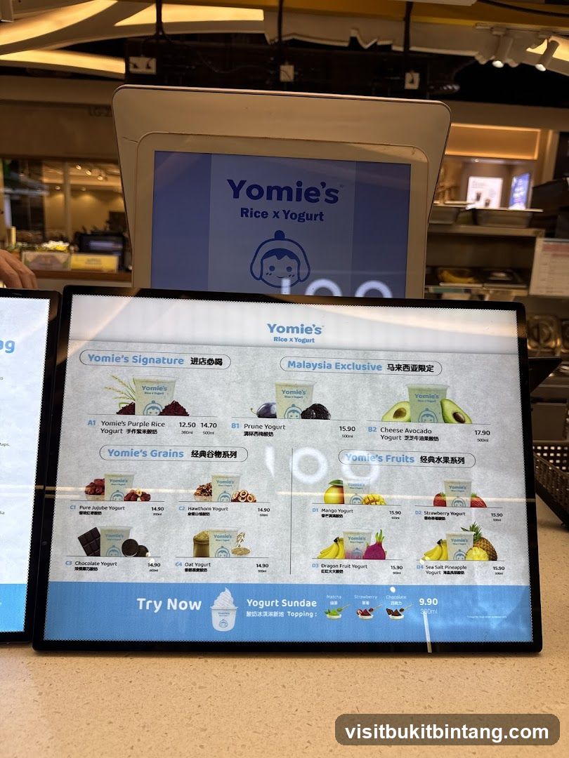 Yomie's Rice x Yogurt Menu