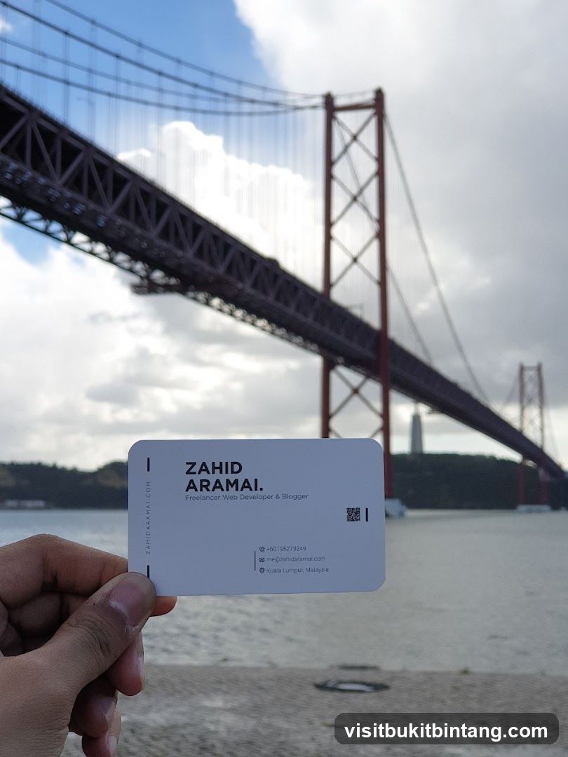Business Card with Bridge Background