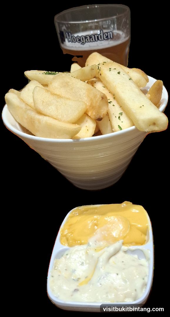French Fries with Dips and Beer