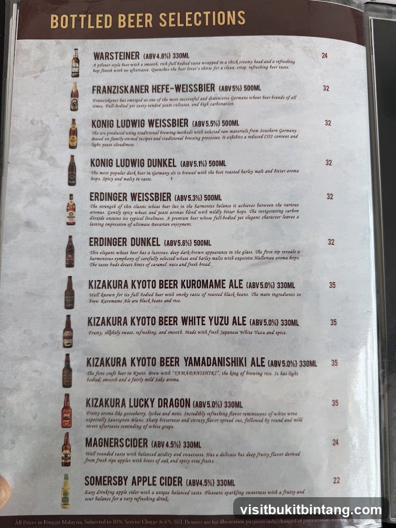 BOTTLED BEER SELECTIONS