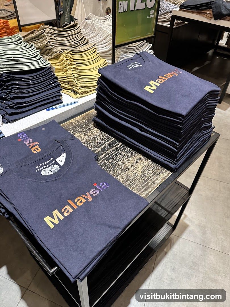 T-shirts with "Malaysia" print