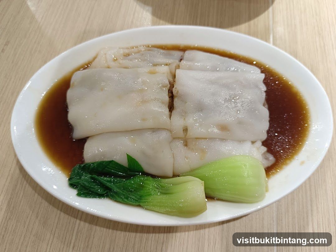 Steamed Rice Rolls with Bok Choy