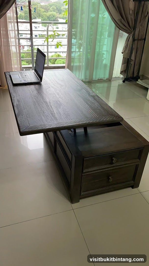 Coffee Table with Laptop