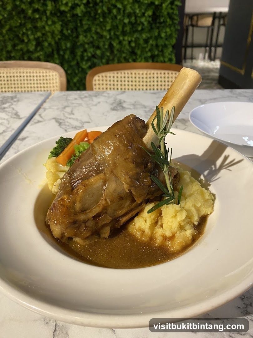 Lamb Shank with Mashed Potatoes and Vegetables
