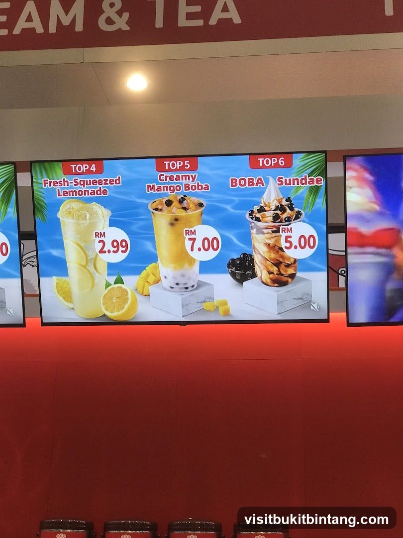 Ice Cream & Tea Menu