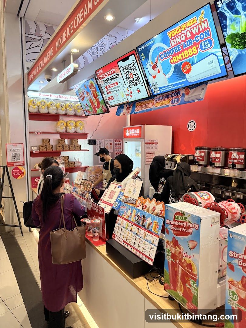 Mixue Ice Cream and Tea Shop Counter