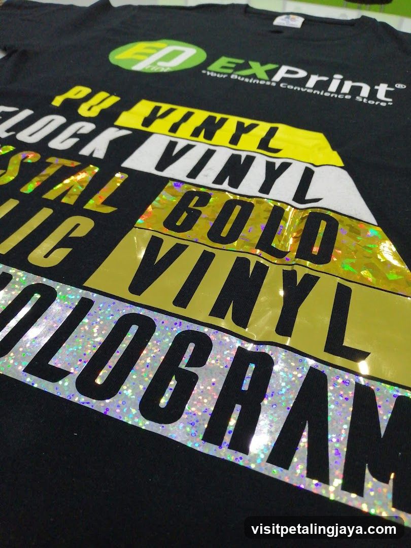 Vinyl Sticker Display on T-Shirt