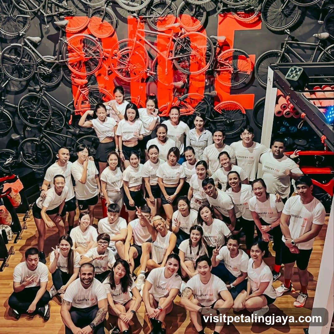 Group photo at Ride gym or bike shop