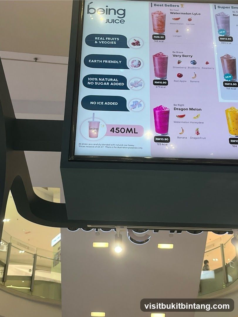 Being Juice Menu
