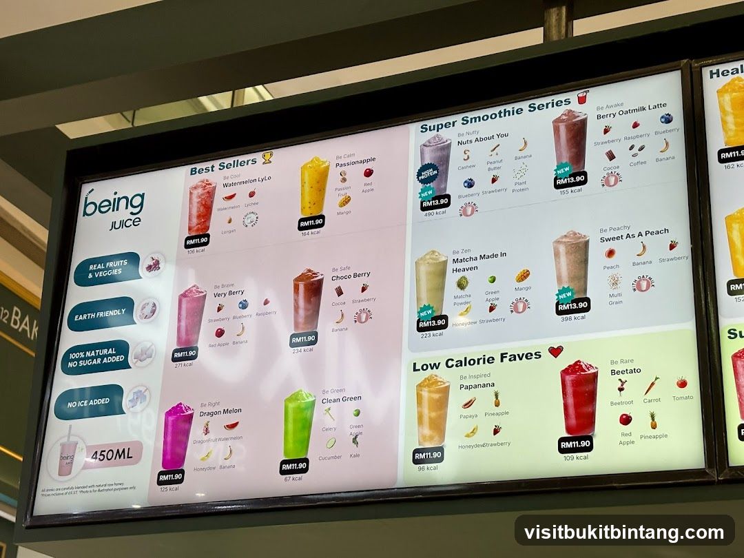 Being Juice Menu