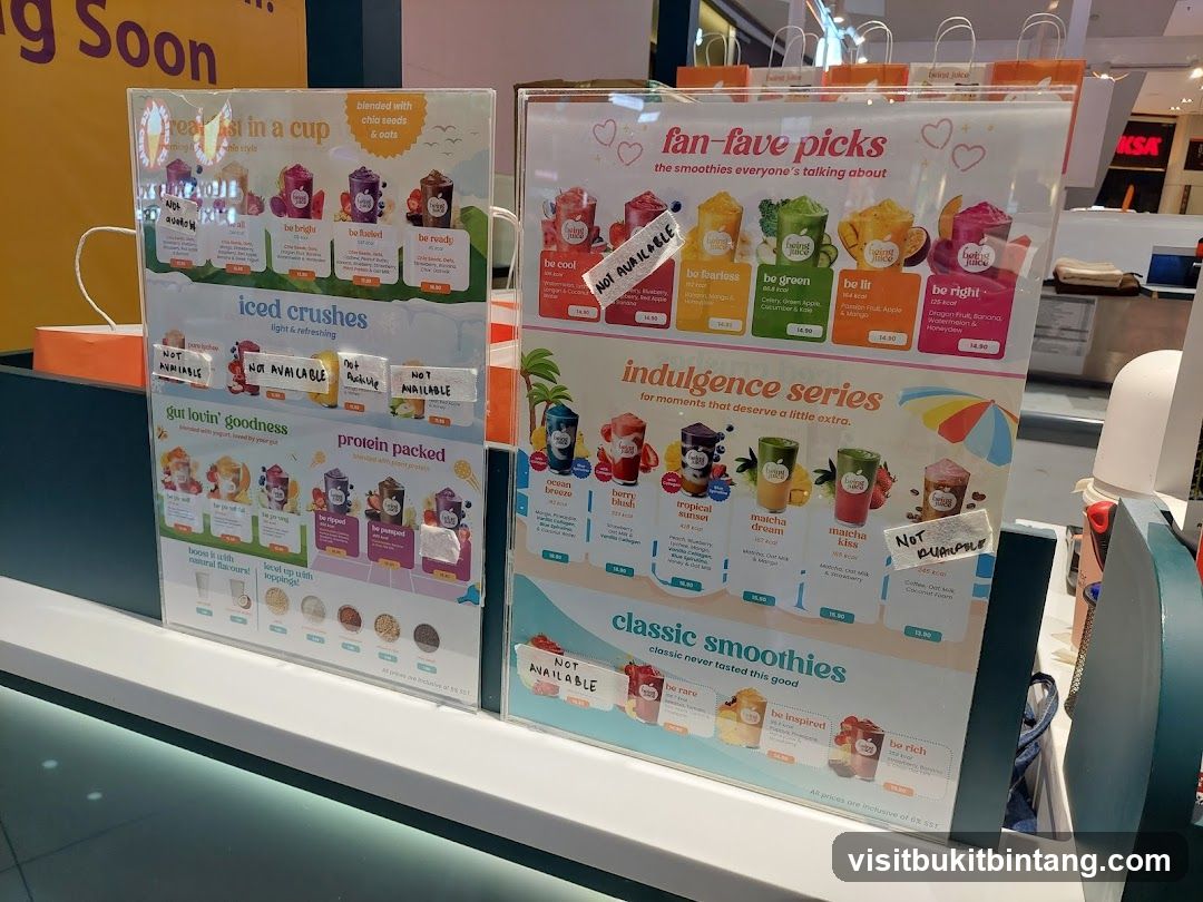 Smoothie Menu