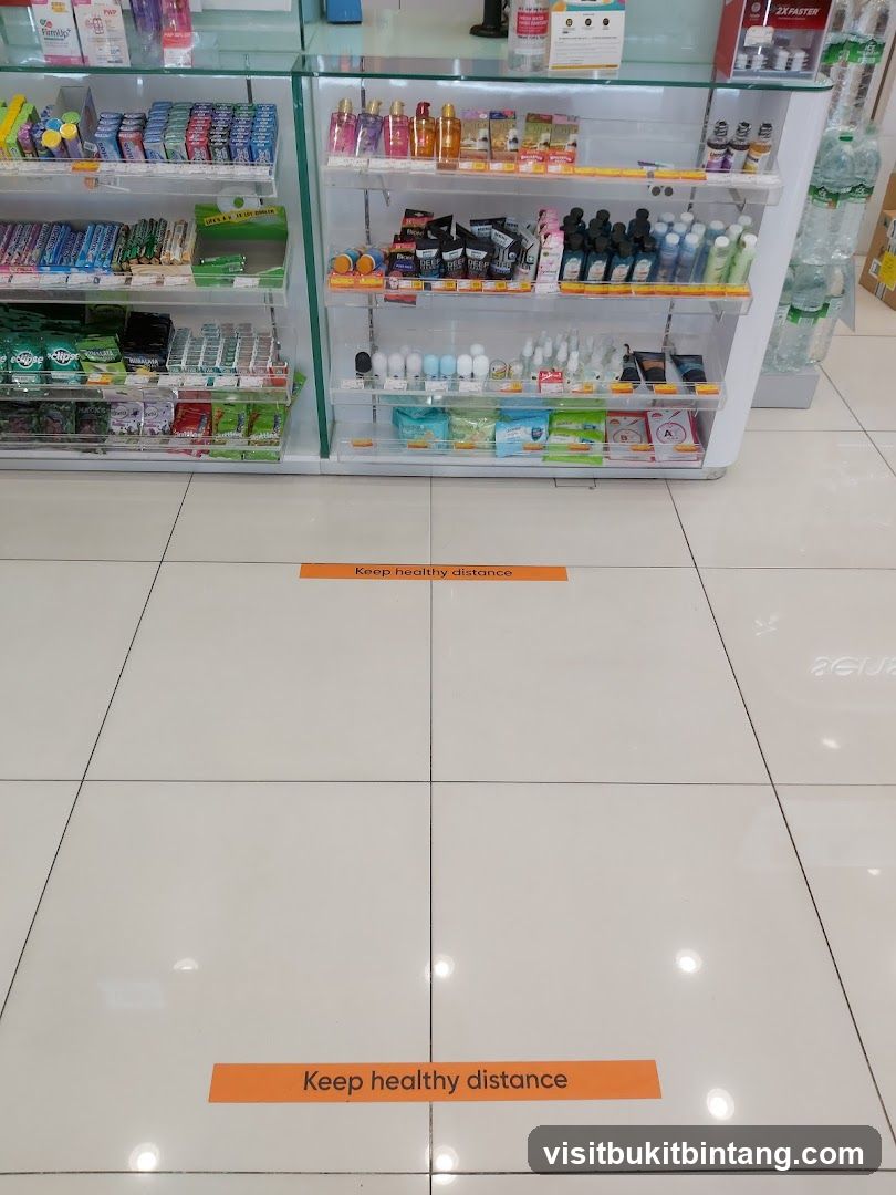 Store Shelves with Social Distancing Markers