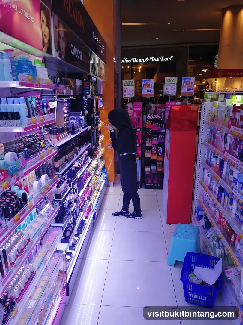 Cosmetics aisle in a store