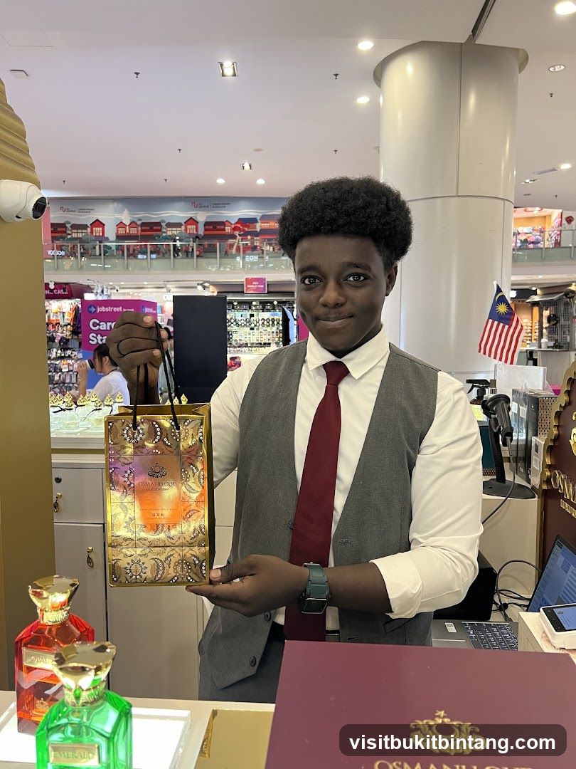 Sales Associate Holding Gift Bag