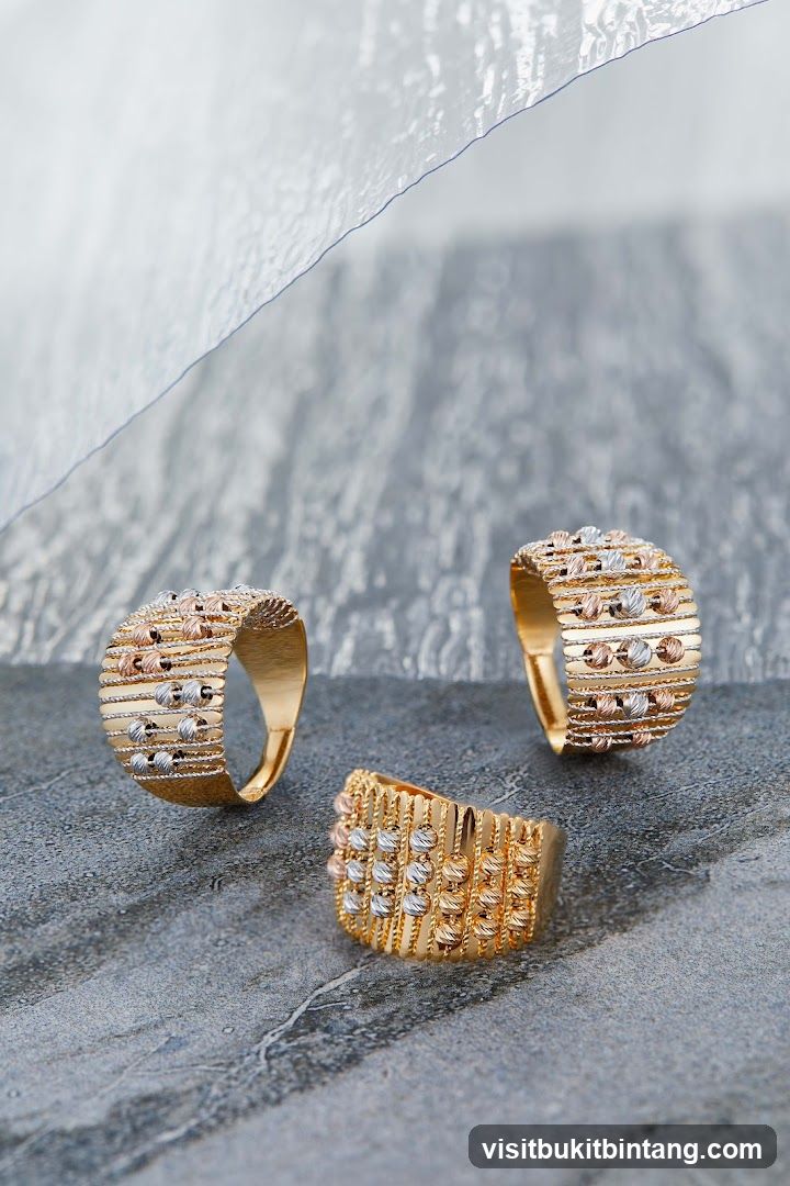 Three gold rings