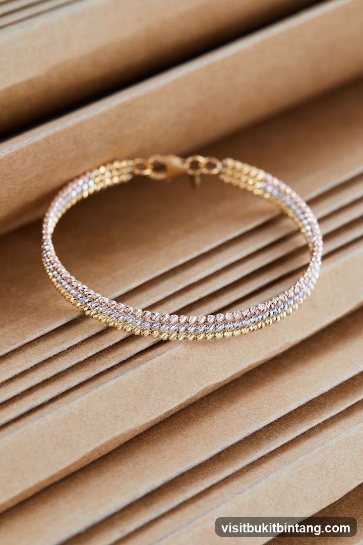 Tri-color gold bracelet