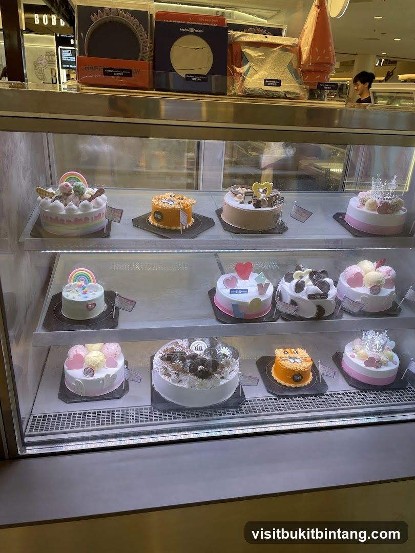 Display Case of Cakes