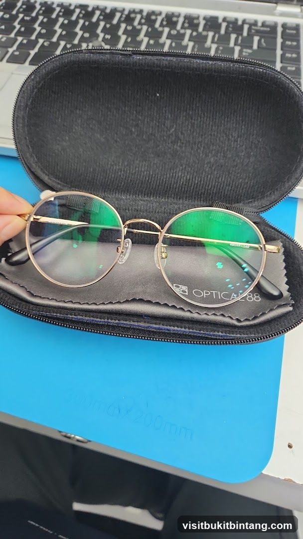 Round Eyeglasses in Case
