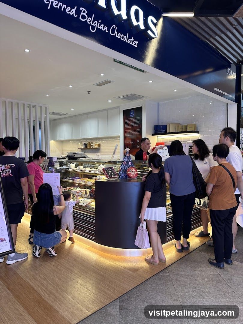 Chocolate Shop Interior with Customers