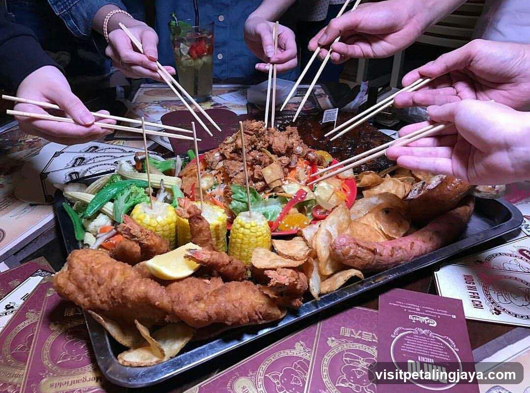 Group Eating at a Restaurant