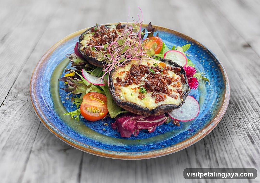 Grilled Eggplant with Topping and Salad