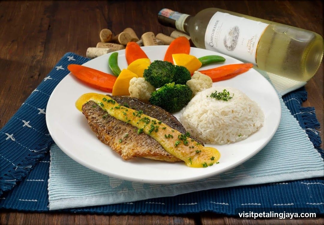 Grilled Fish with Rice and Vegetables