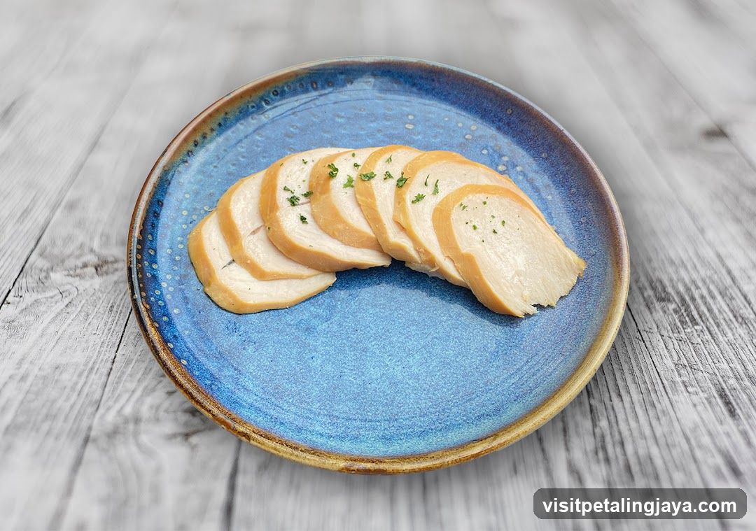 Sliced Meat on Blue Plate