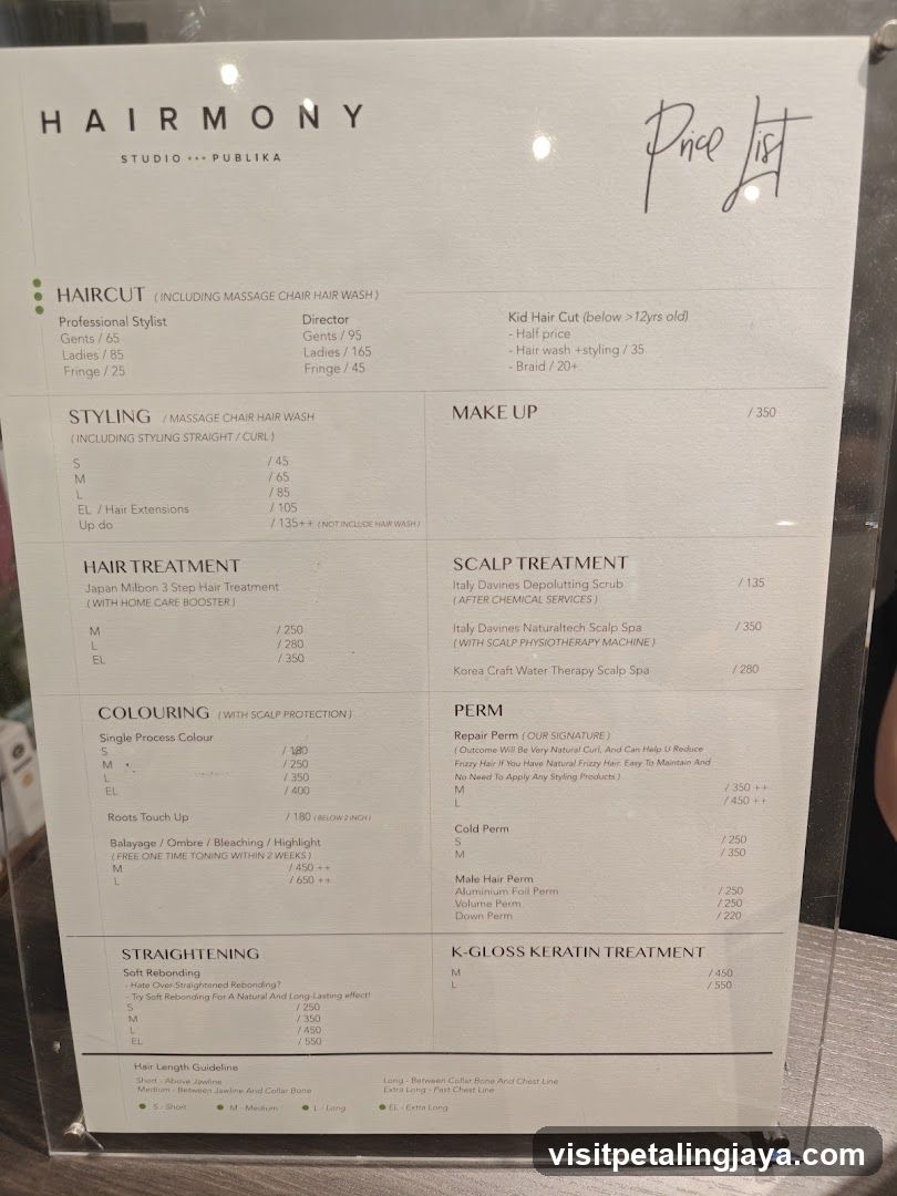 Hairmony Studio - Price List