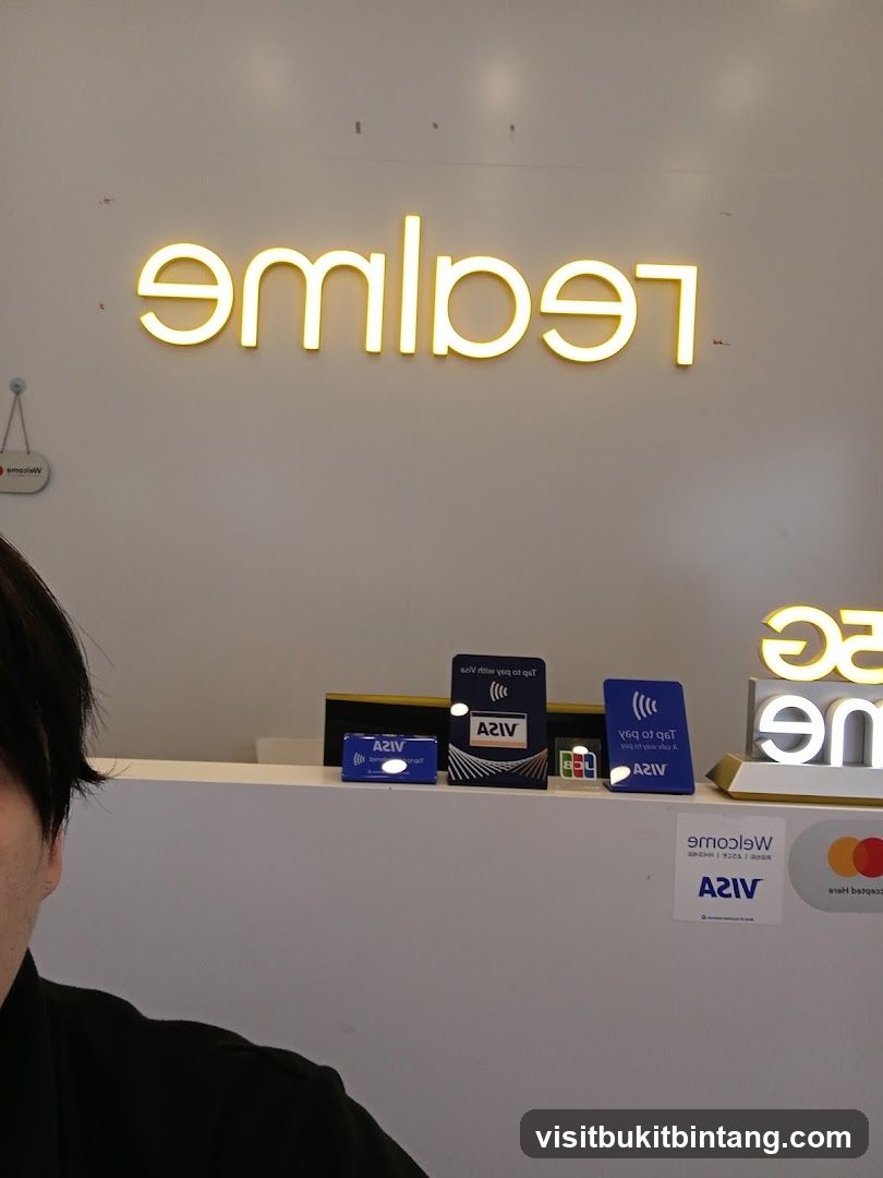 Storefront Counter with Neon Signage
