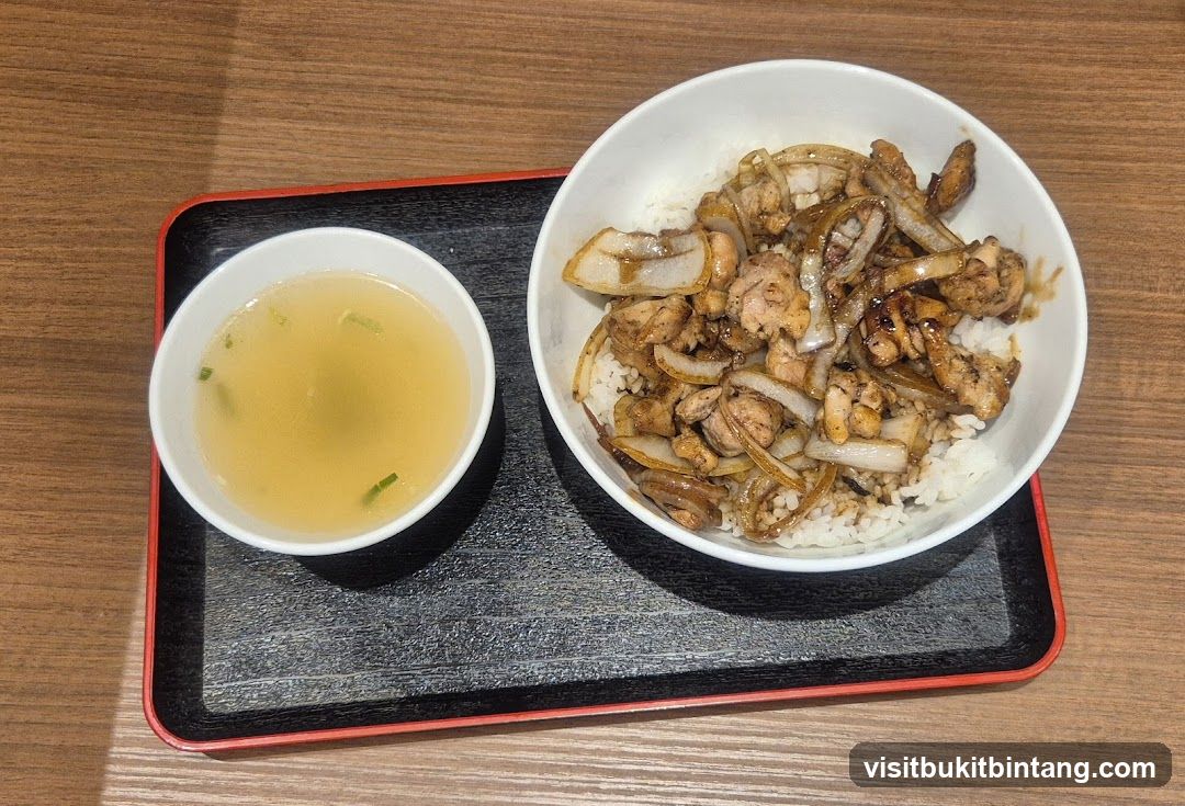 Chicken and Onion Rice Bowl with Soup