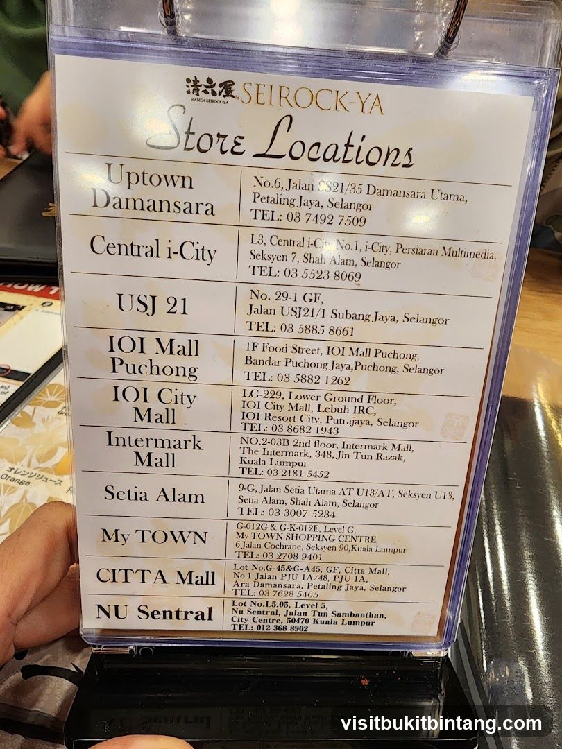 SEIROCK-YA Store Locations