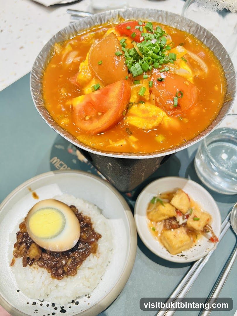 Braised Pork Rice with Egg and Tomato Egg Dish