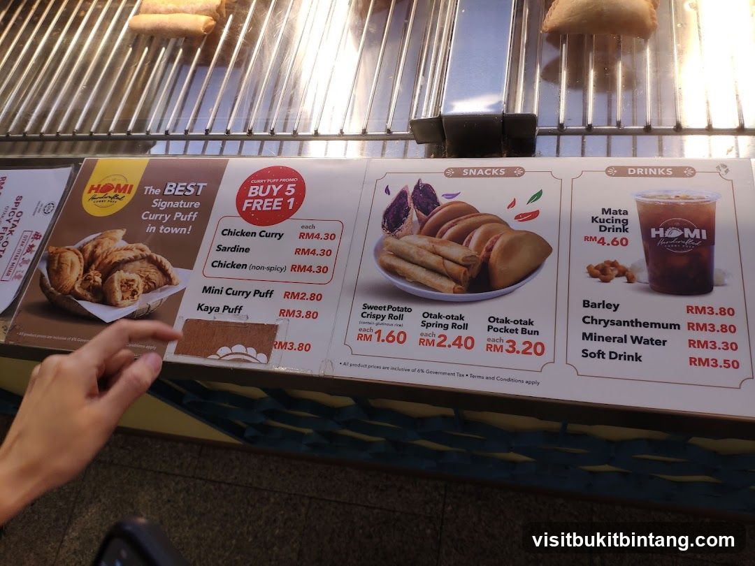 HOMI Curry Puff Menu