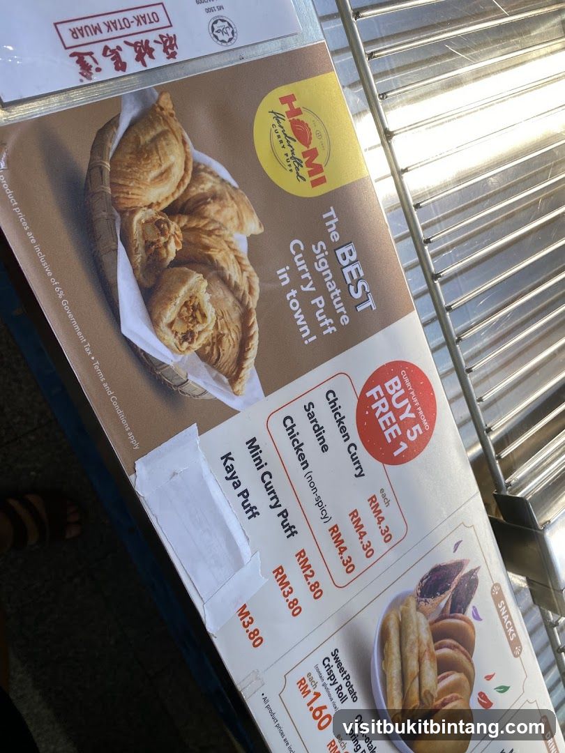 HOMI Curry Puff Menu