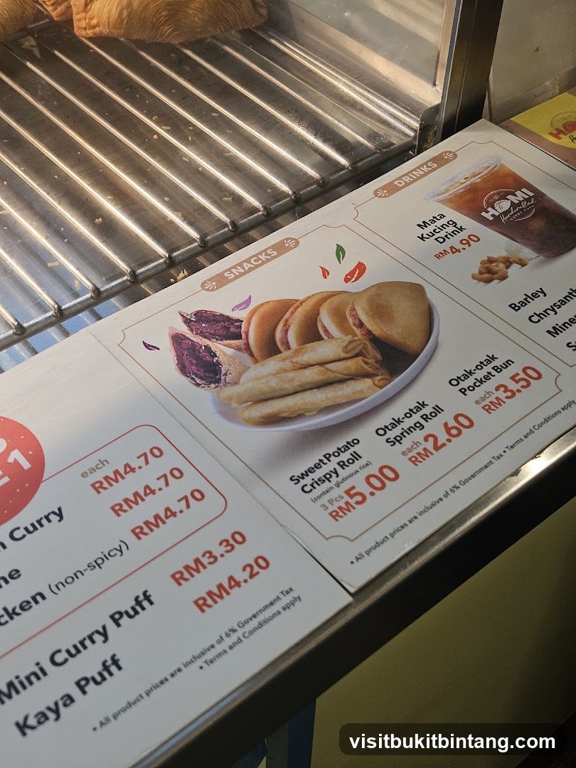 Snacks and Drinks Menu