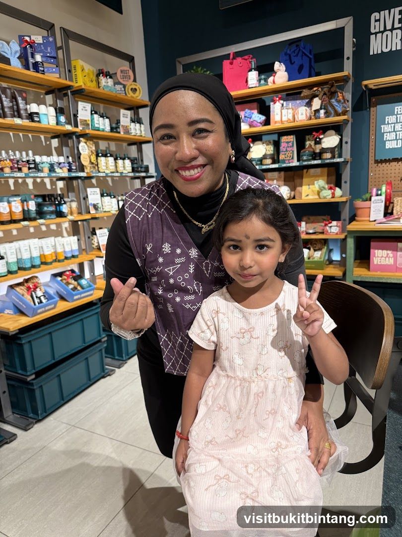 Woman and Child Posing in a Store