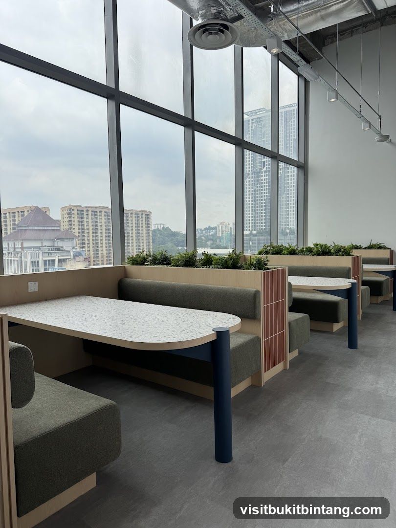 Modern Booth Seating with City View